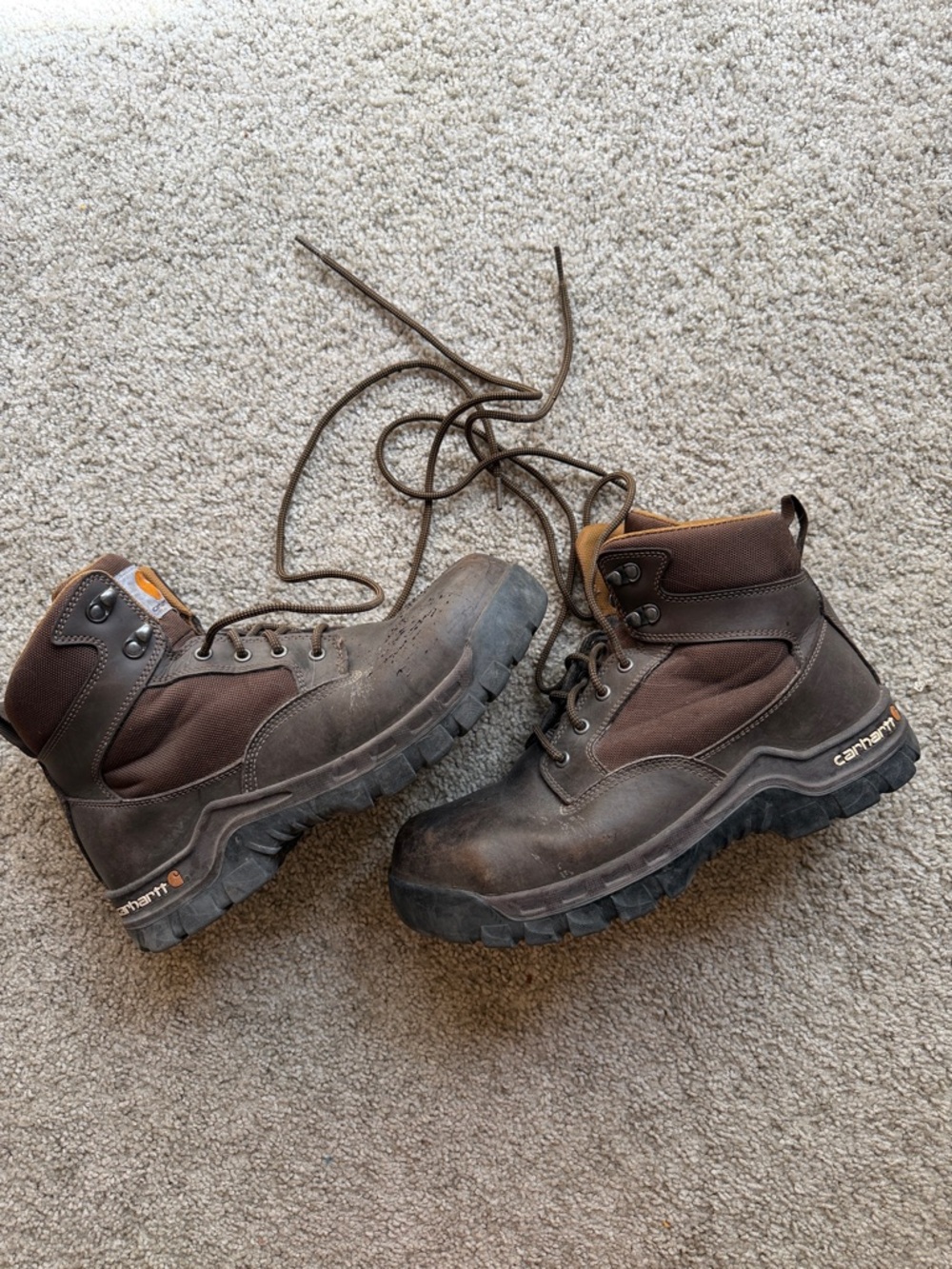 Carhartt Men's Brown Steel-toe Work Boots size 10